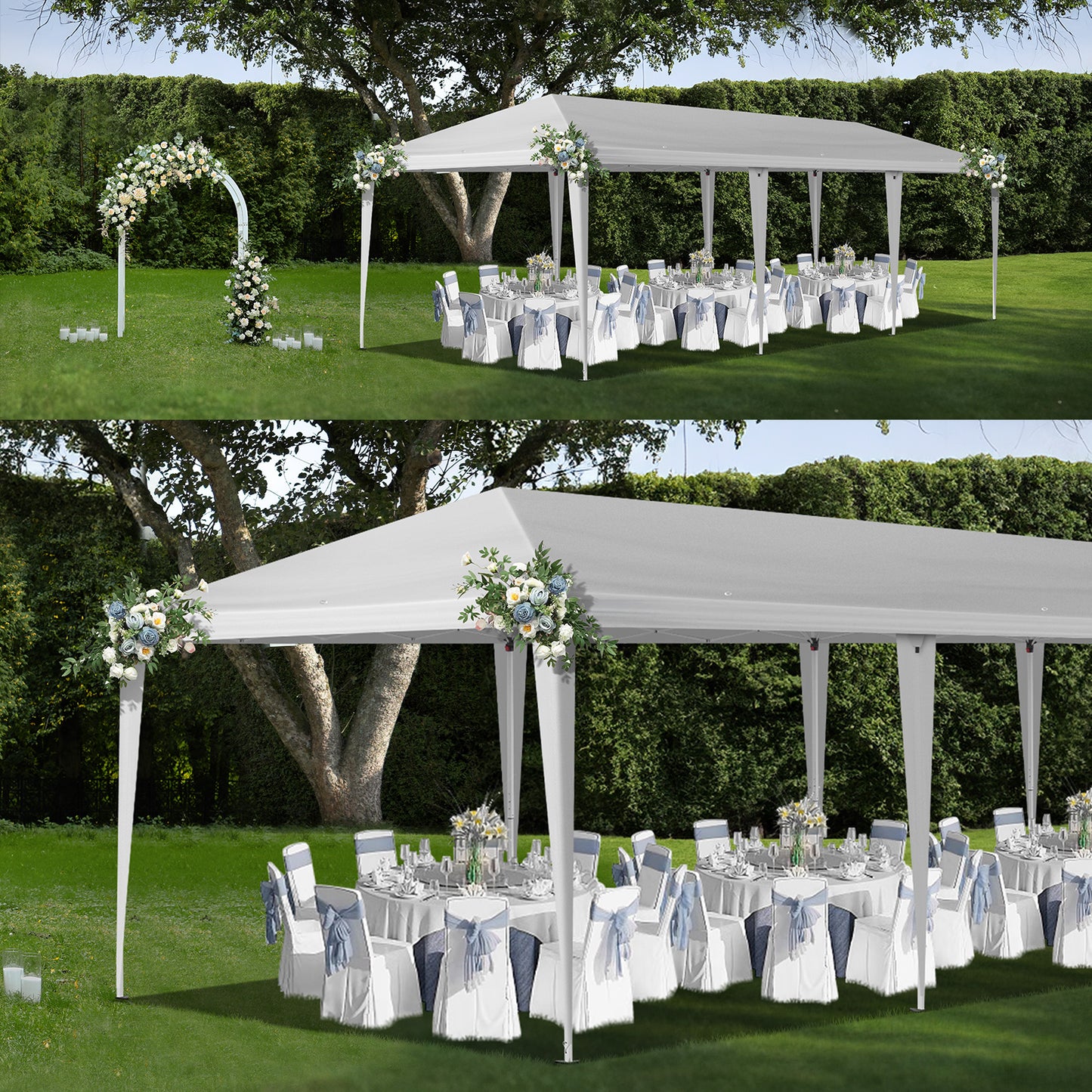 10x30ft Outdoor Pop Up Canopy, Portable Instant Canopy Tent for Outdoor Events Party Wedding Birthday Graduation