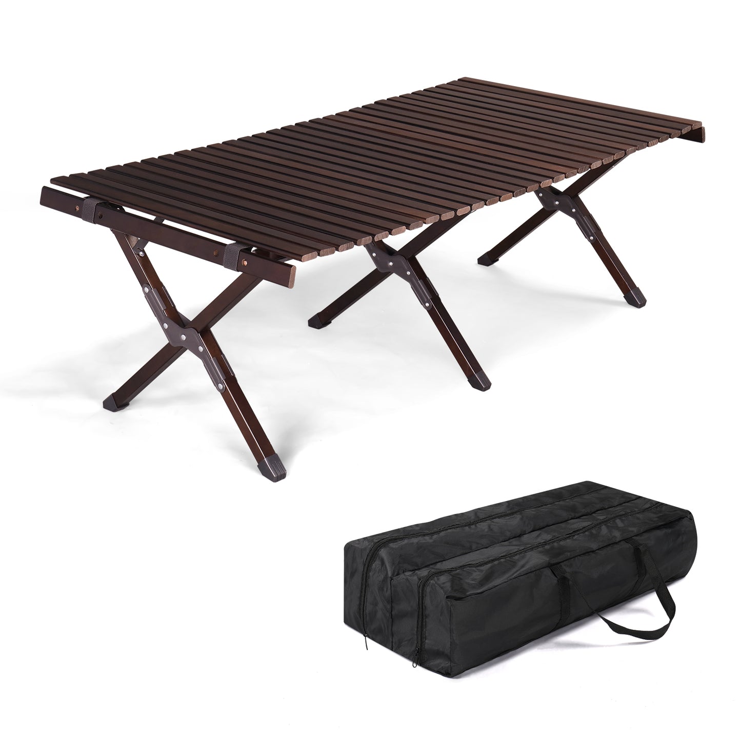 Portable Folding Camping Table, Outdoor Low Picnic Table,  Camping Table with Carry Bag, Lightweight Foldable Camp Table for Beach,Party, Patio, BBQ, Travel, Backyard