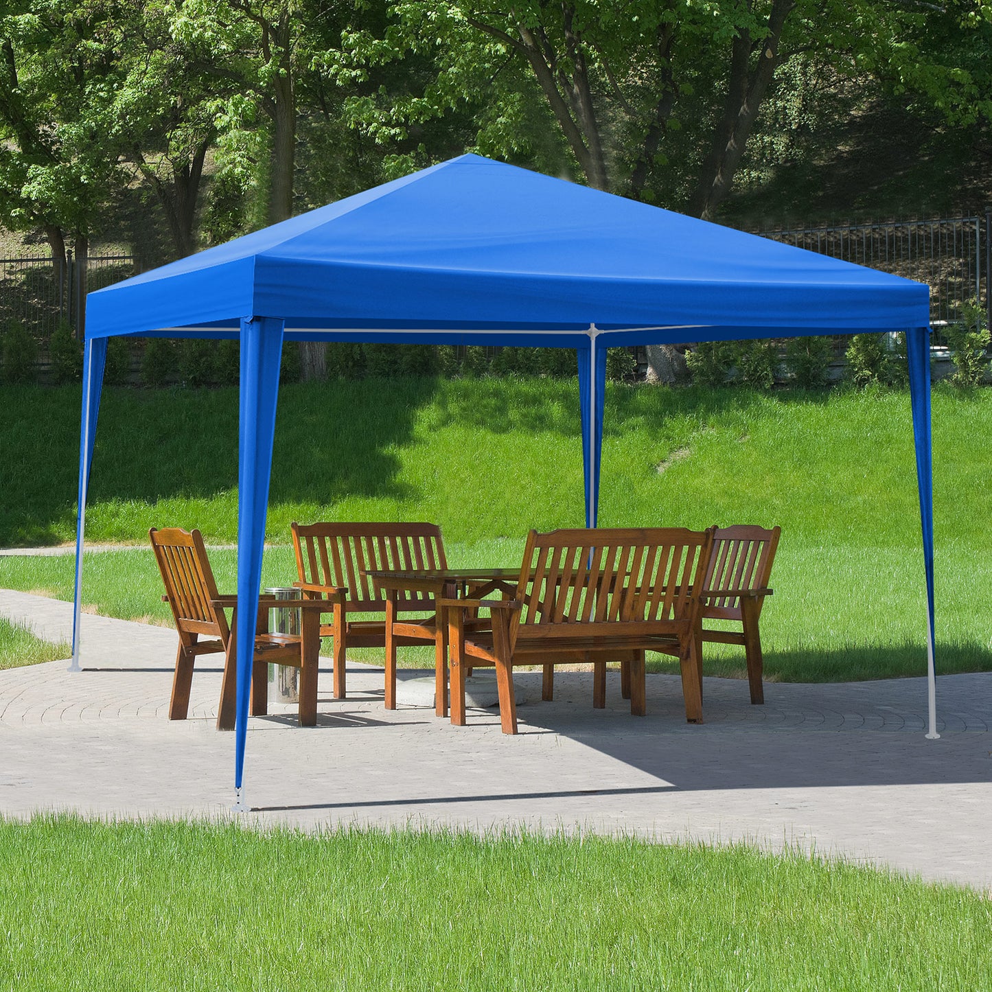 Garden Vida Pop Up Gazebo 3x3m Chapiteau de fête Chapiteau de jardin extérieur étanche avec sac de transport, Bleu