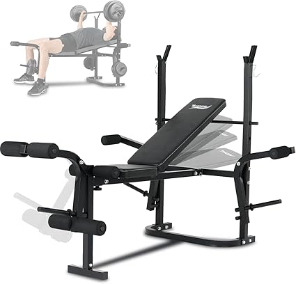 Novonova Multi functional Full function Weightlifting Bench - Leg and Butterfly Stretching and Foldable Weightlifting Bench and Dumbbell Stand, Weightlifting Bench, Developer Sleeper Fitness Bench Tiltable/Adjustable