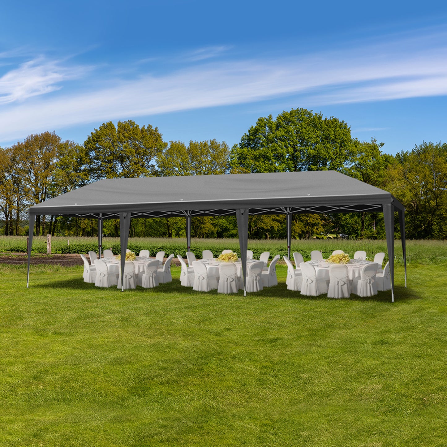 10x30ft Outdoor Pop Up Canopy, Portable Instant Canopy Tent for Outdoor Events Party Wedding Birthday Graduation