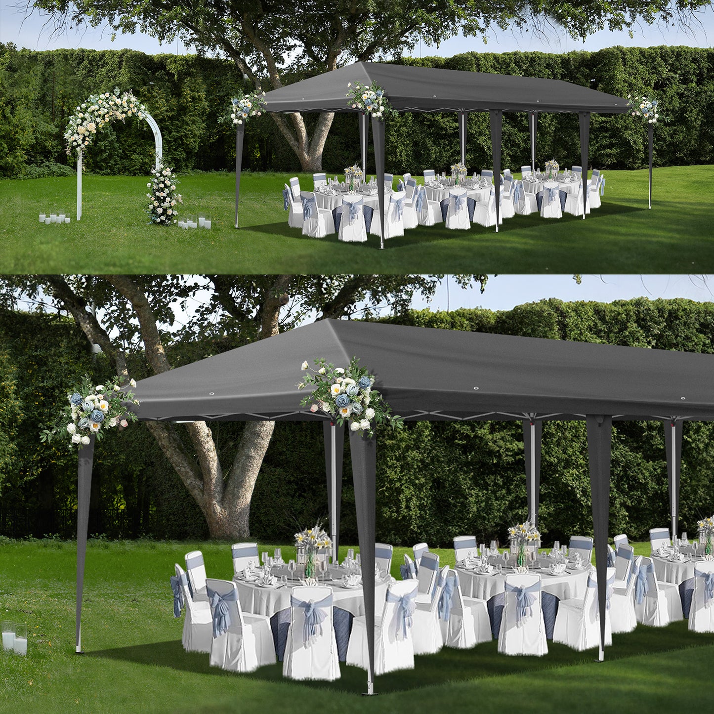 10x30ft Outdoor Pop Up Canopy, Portable Instant Canopy Tent for Outdoor Events Party Wedding Birthday Graduation