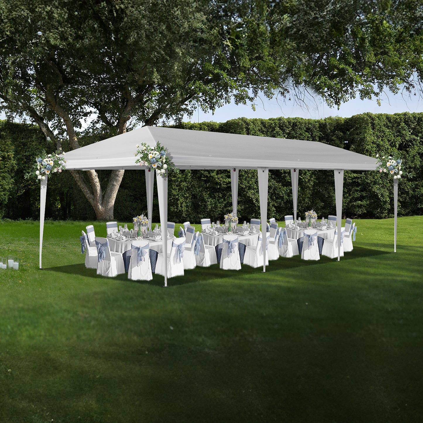 10x30ft Outdoor Pop Up Canopy, Portable Instant Canopy Tent for Outdoor Events Party Wedding Birthday Graduation