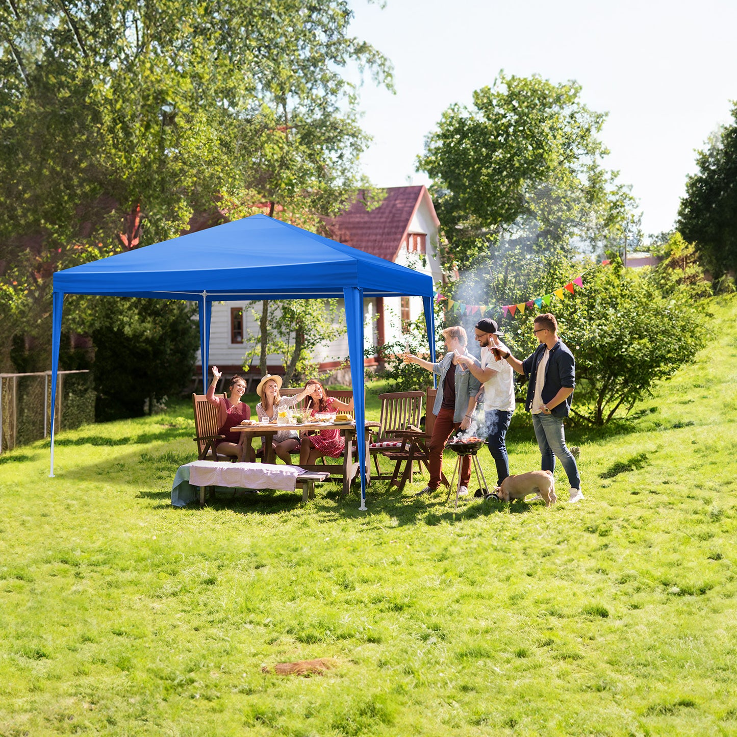 Garden Vida Pop Up Gazebo 3x3m Chapiteau de fête Chapiteau de jardin extérieur étanche avec sac de transport, Bleu