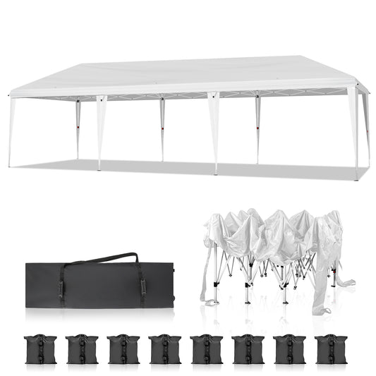 10x30ft Outdoor Pop Up Canopy, Portable Instant Canopy Tent for Outdoor Events Party Wedding Birthday Graduation