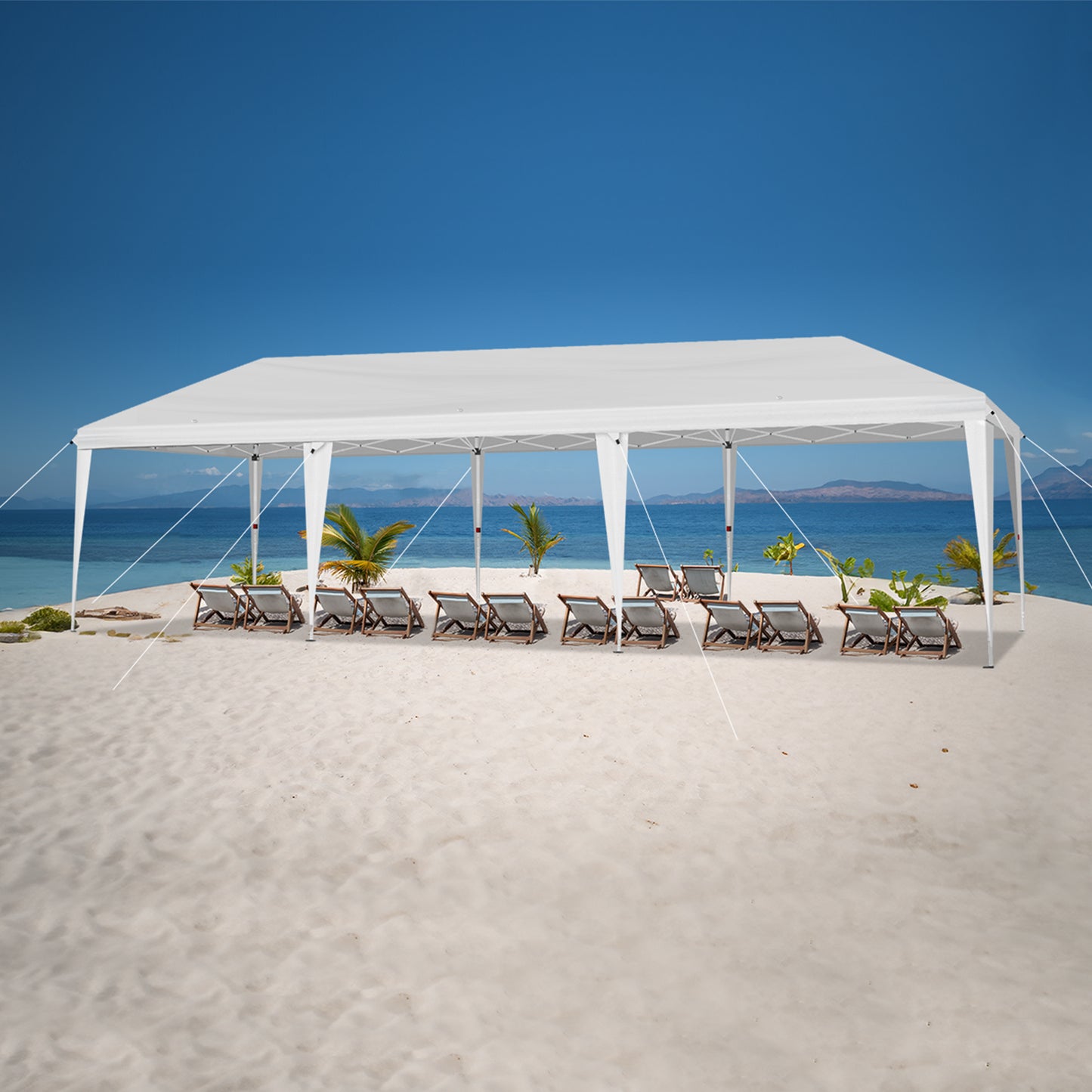 10x30ft Outdoor Pop Up Canopy, Portable Instant Canopy Tent for Outdoor Events Party Wedding Birthday Graduation