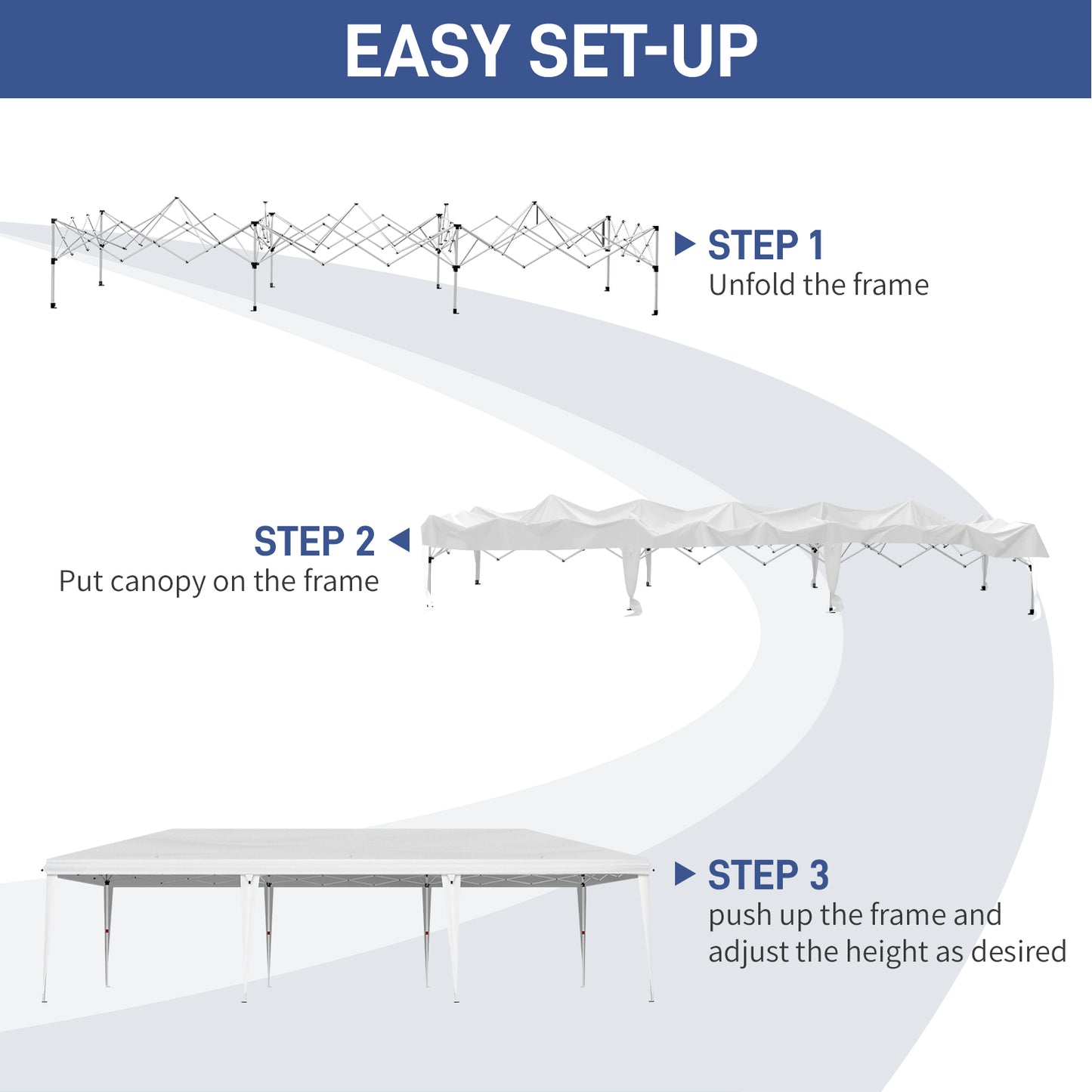 10x30ft Outdoor Pop Up Canopy, Portable Instant Canopy Tent for Outdoor Events Party Wedding Birthday Graduation