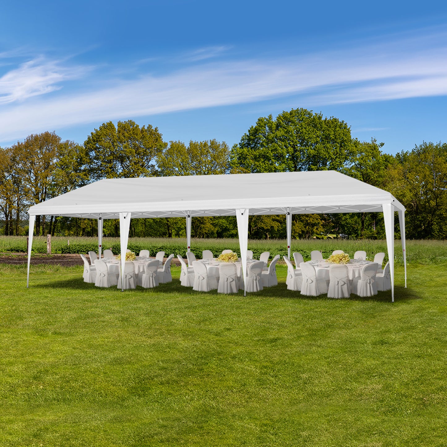 10x30ft Outdoor Pop Up Canopy, Portable Instant Canopy Tent for Outdoor Events Party Wedding Birthday Graduation