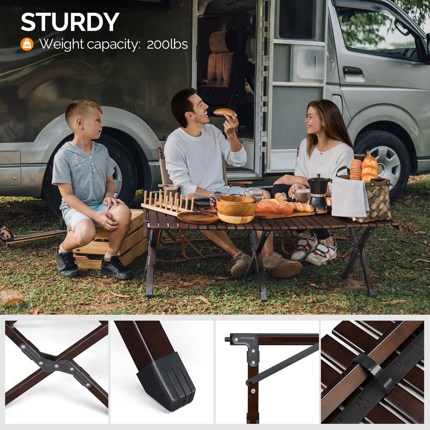 Portable Folding Camping Table, Outdoor Low Picnic Table,  Camping Table with Carry Bag, Lightweight Foldable Camp Table for Beach,Party, Patio, BBQ, Travel, Backyard