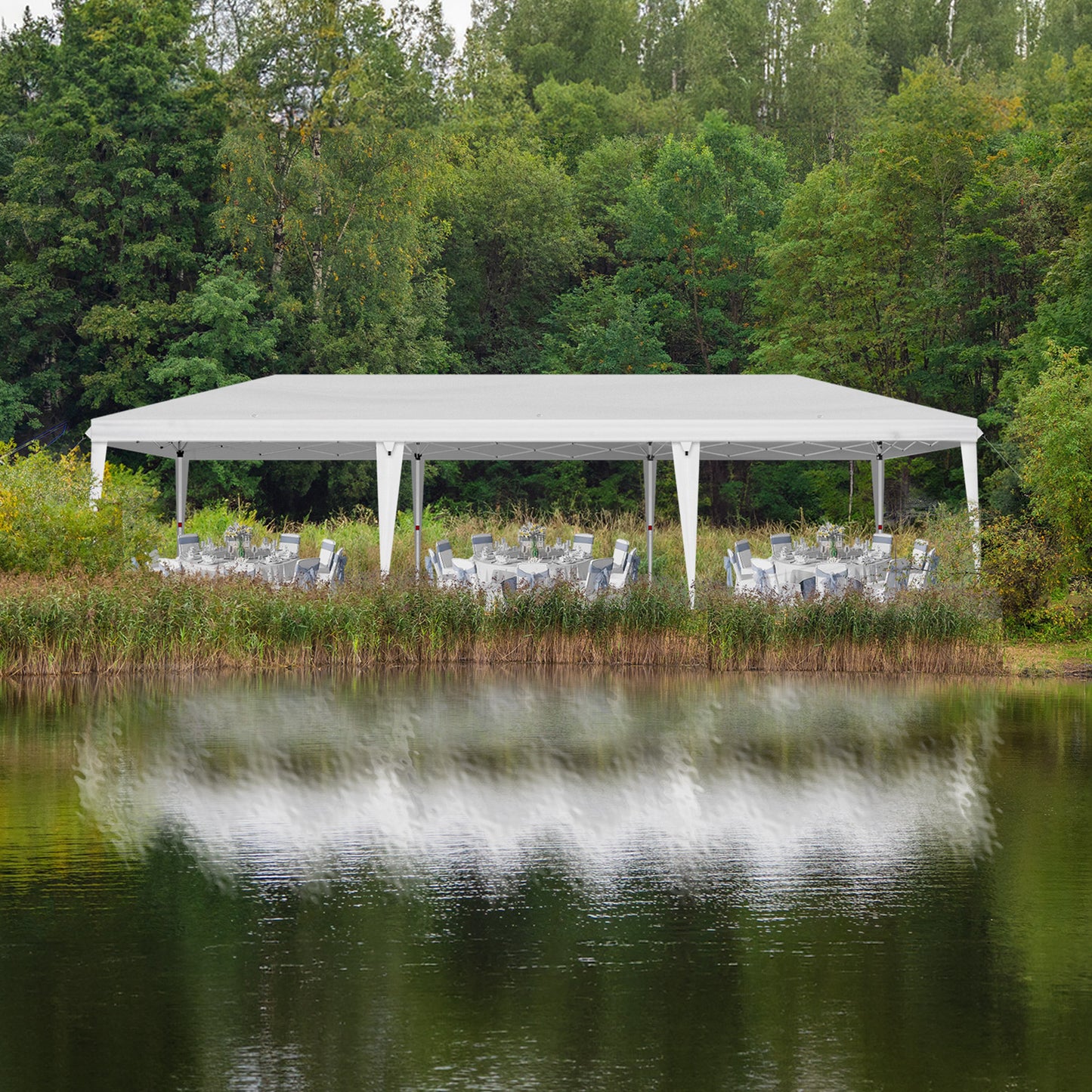 10x30ft Outdoor Pop Up Canopy, Portable Instant Canopy Tent for Outdoor Events Party Wedding Birthday Graduation