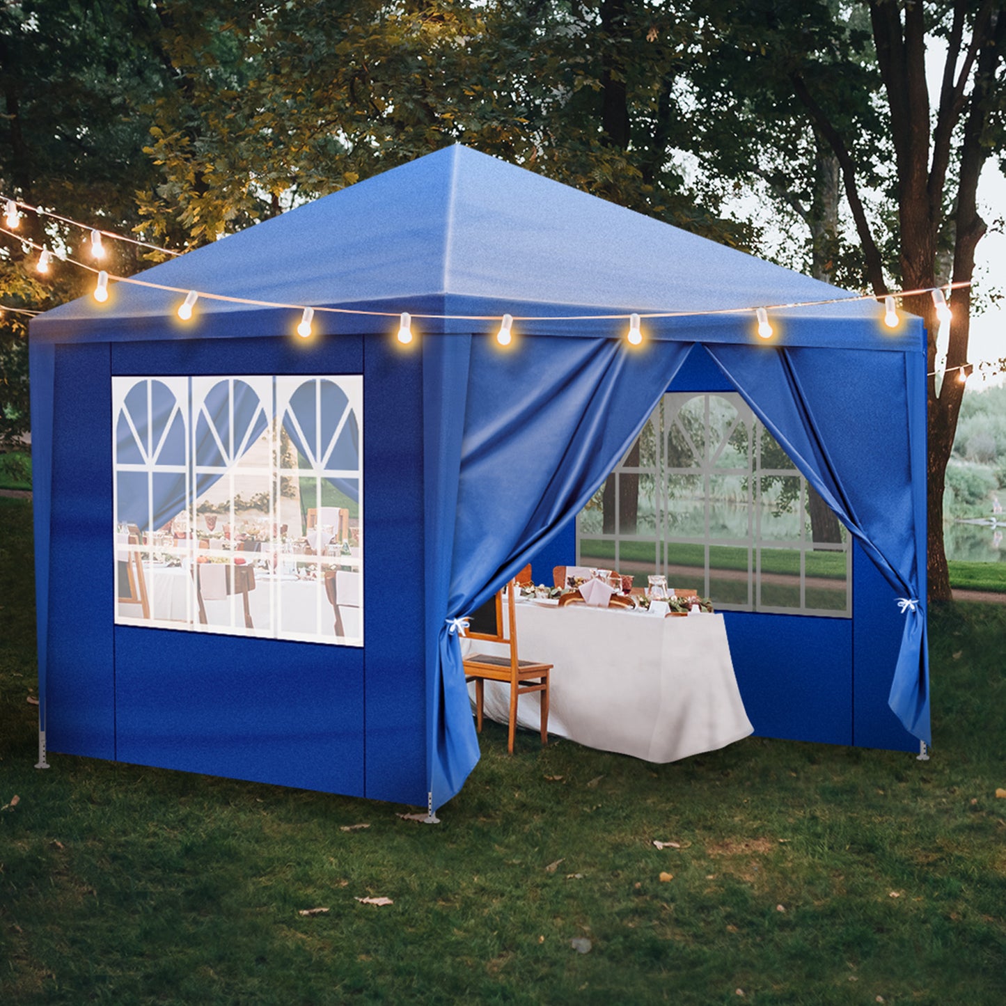 Garden Vida Pop Up Gazebo 3x3m Chapiteau de fête Chapiteau de jardin extérieur étanche avec sac de transport, Bleu